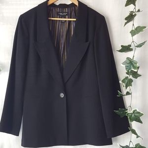 Larry Levine Black stretch blazer with striped lining XL